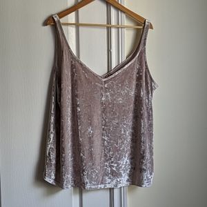 Velvet tanktop - grey - H&M